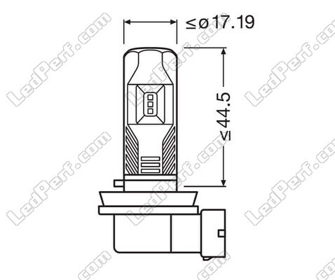 Conjunto de los Dimensiones del bombilla led H11 Osram LEDriving HL Easy para Antinieblas