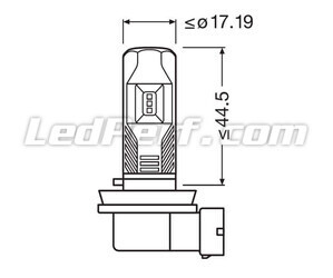 Conjunto de los Dimensiones del bombilla led H16 Osram LEDriving HL Easy para Antinieblas