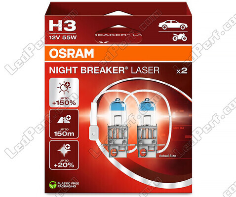 Pack de 2 bombillas H3 Osram Night Breaker Laser +150% - 64151NL-2HB