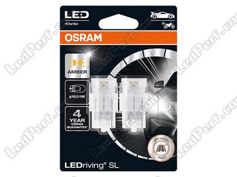 Bombillas de LED naranjas W21W / WY21W Osram LEDriving® SL - W3x16d