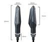Dimensiones de los intermitentes LED dinámicos 3 en 1 para Peugeot XPS 50